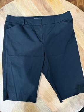 New York & Company Black Tailored Bermuda Shorts